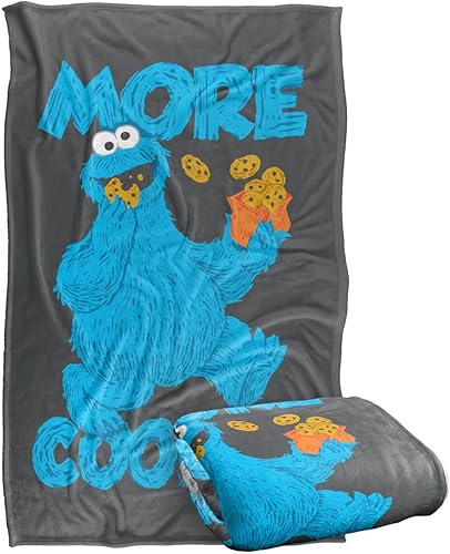 Sesame Street More Cookies - Manta con licencia oficial de tacto sedoso, manta súper suave, 36 x 58 pulgadas