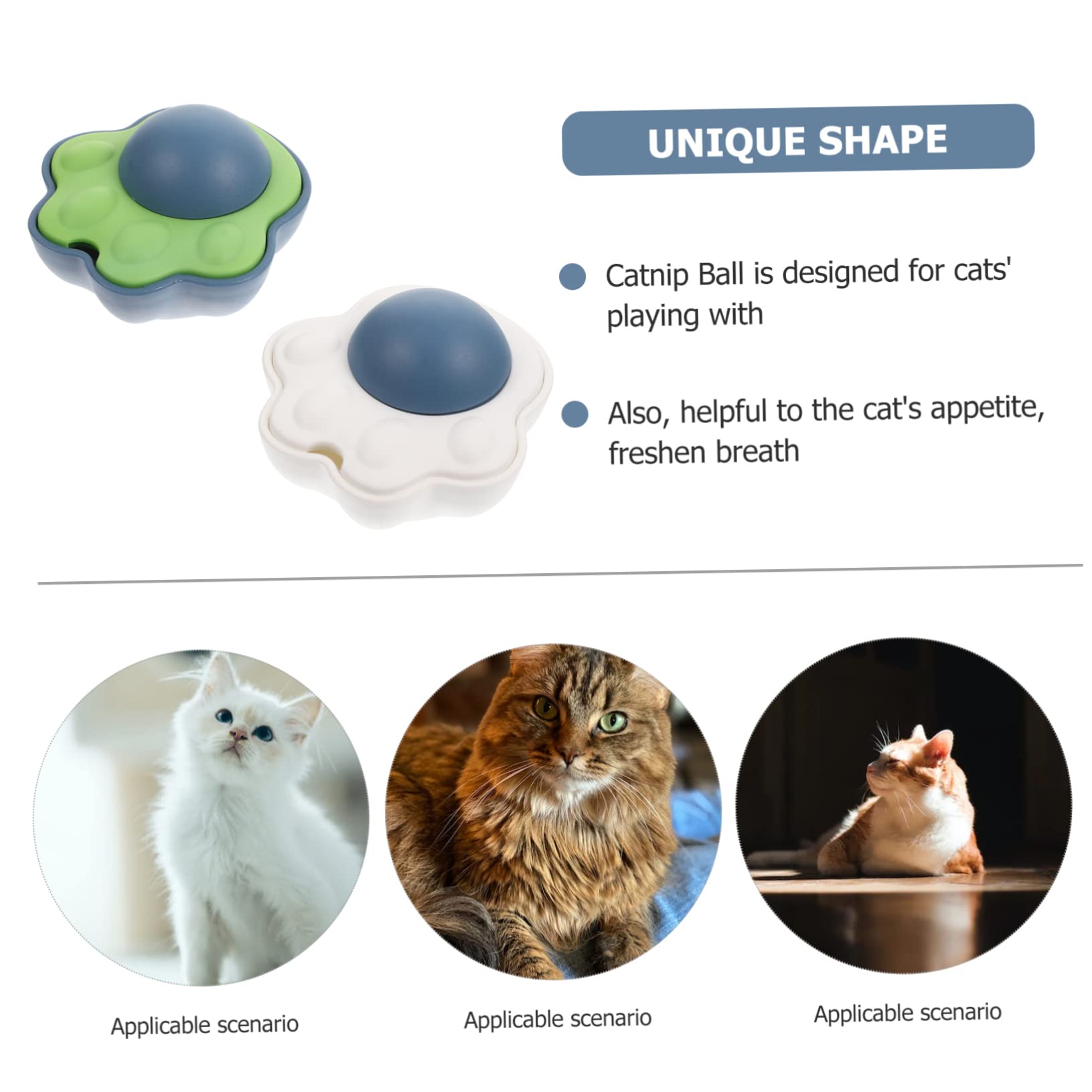 Yardwe 10sets Giocattolo Interattivo Per Gatti Da Palline Di Catnip Rotanti Gioco Per Pulizia Dei Denti e Divertimento Per Gatti Indoor Sicuro e Edibile