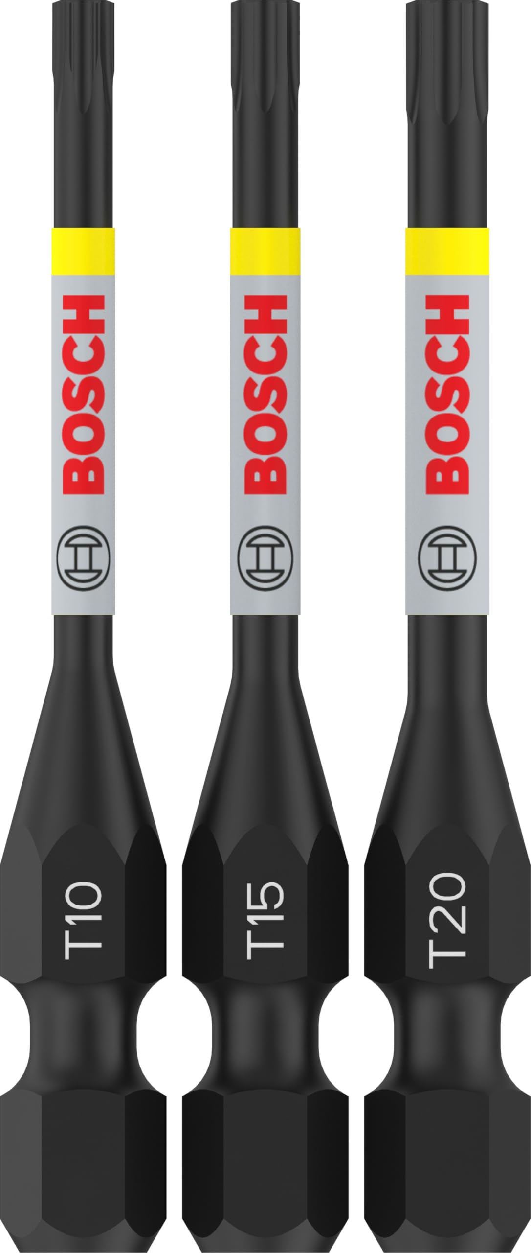 Bosch PRO Impact Torsion Torx Screwdriver Bits T10 - T20 Assorted Torx 55mm Pack of 3