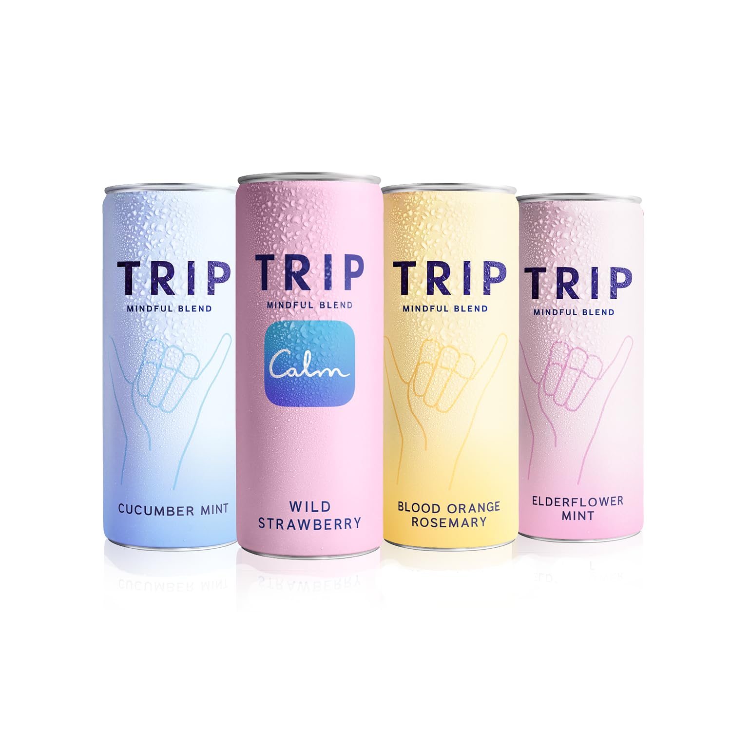 – TRIP Mixed Pack Sparkling Drink with 120MG calming Magnesium + Lion’s Mane + Chamomile + Lemon Balm. Low Calorie and Vegan (Pack of 12 x 250ml)