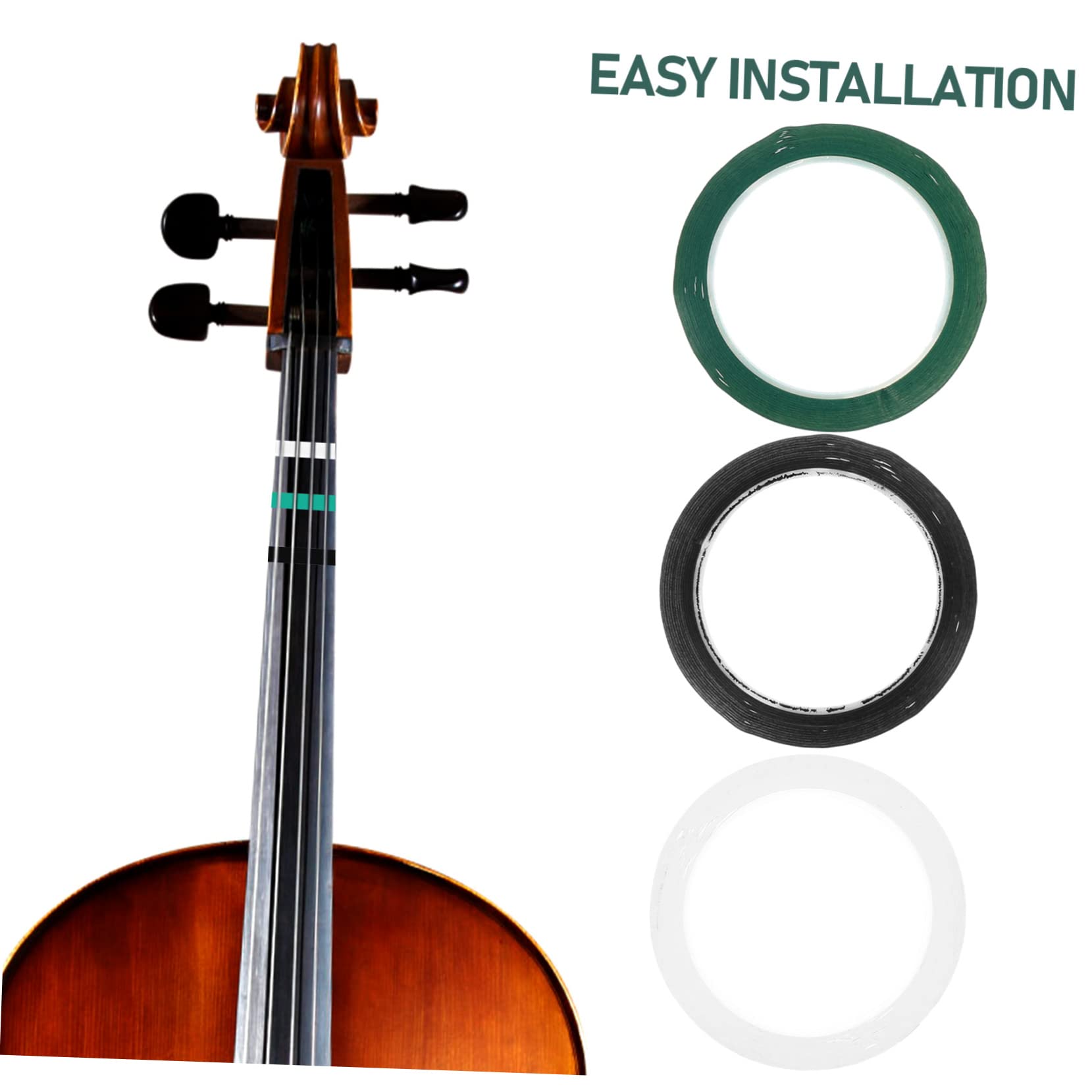 ibasenice 9rotoli Adesivi Per Violino Nastro Per Indicazioni Sulla Tastiera Facile Applicazione Per Principianti Di Spessore