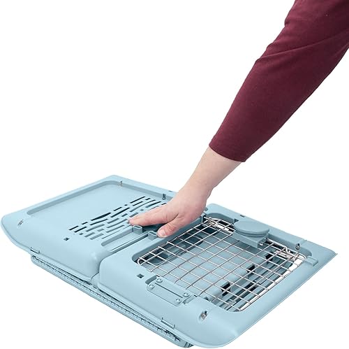 Miniatura 4 de SportPet Designs Transportador de viaje plegable para mascotas XS (azul), perrera de lados duros para perros pequeños, cachorros, gatos, gatitos,