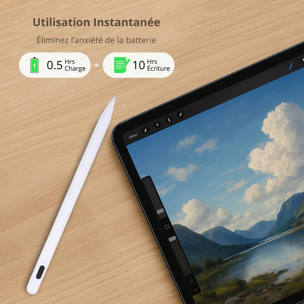 Stylet Compatible Alldocube iPlay 70 Mini Ultra, Charge Rapide, Rejet Paume, Détection Inclinaison, Fixation Magnétique