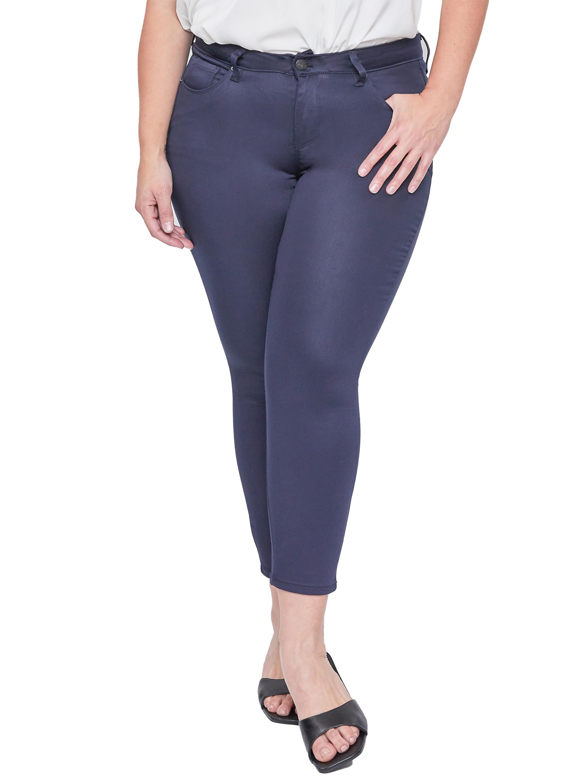 Royalty For Me Womens Womens Plus Size Forever Mid Rise Ankle Pants