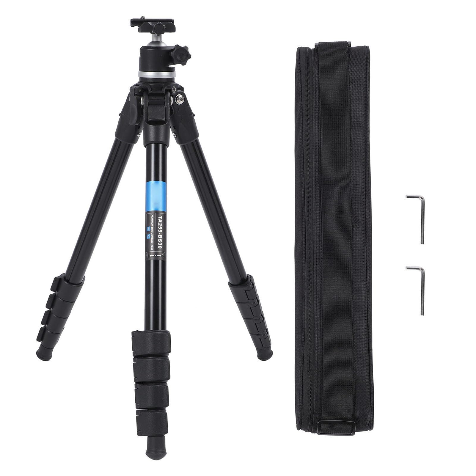 Treppiede per Fotocamera con Testa a Sfera 360°, 63,4 Pollici, per | Treppiede in lega di alluminio resistente per DSLR, treppiede da viaggio con colonna centrale invertita per riprese ad