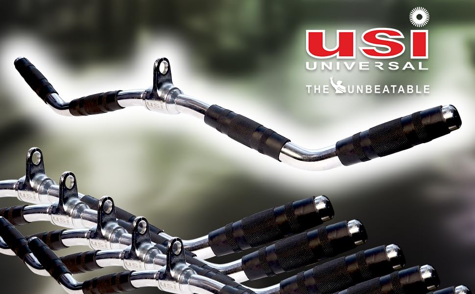 Image of USI UNIVERSAL Cable Machine Attachment LAT Pulldown Attachments Home Gym Triceps Pull Down Attachment Cable Machine Equipments for Home Gym (Tricep Press Down Bar)