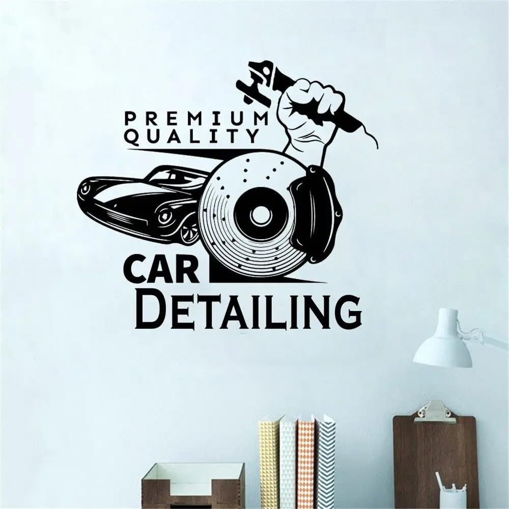 Car Detailing Wall Sticker Car Garage Wall Decal Art for Auto Car Repair Service Garage Room Decoration 55x51CM