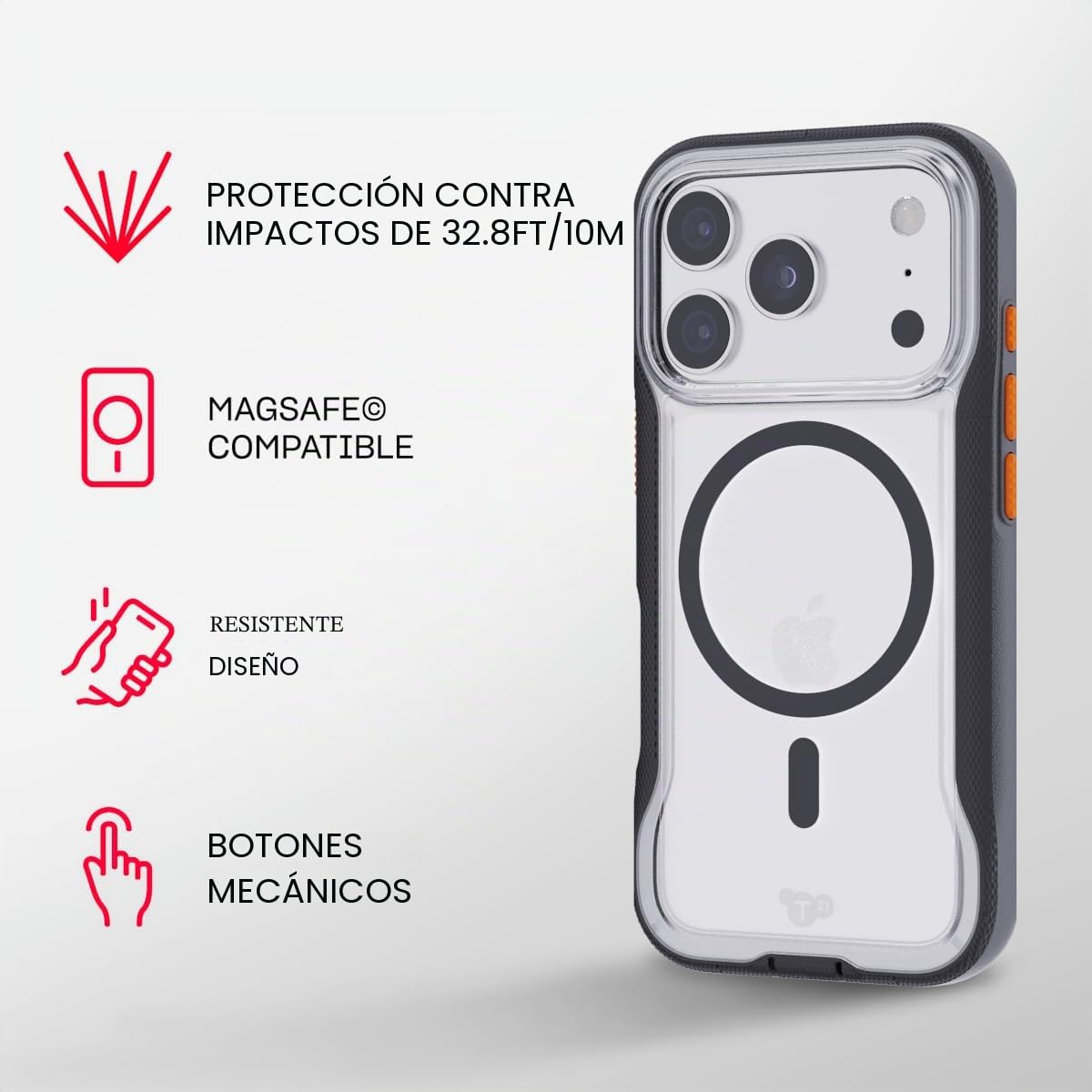 Tech21 iPhone 17 Pro EvoPro con MagSafe Transparente/Negro