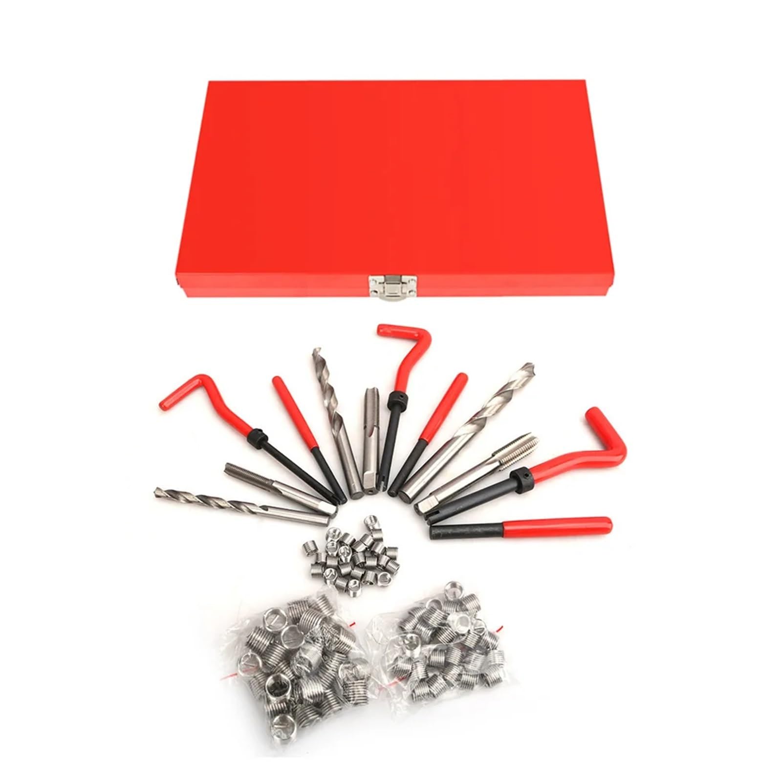 Kit attrezzi automobile Attrezzi completi for la riparazione delle filettature, 88-131 pezzi, restauratore metrico M5-M12 con custodia rossa for garage e officina meccanica(131Pcs)