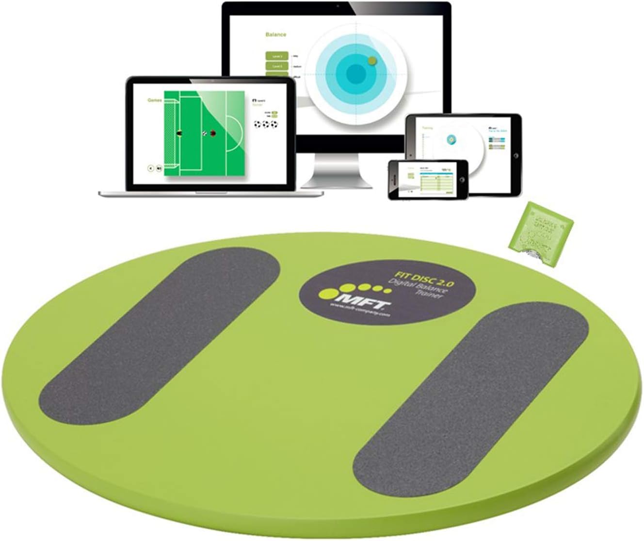 MFT Bodyteamwork Fit Disc 2.0 - Digital Balance Board with Motion Sensor, Connect to Smartphone/Tablet via Bluetooth, Includes Wooden App, Balance Training, Games and Fun