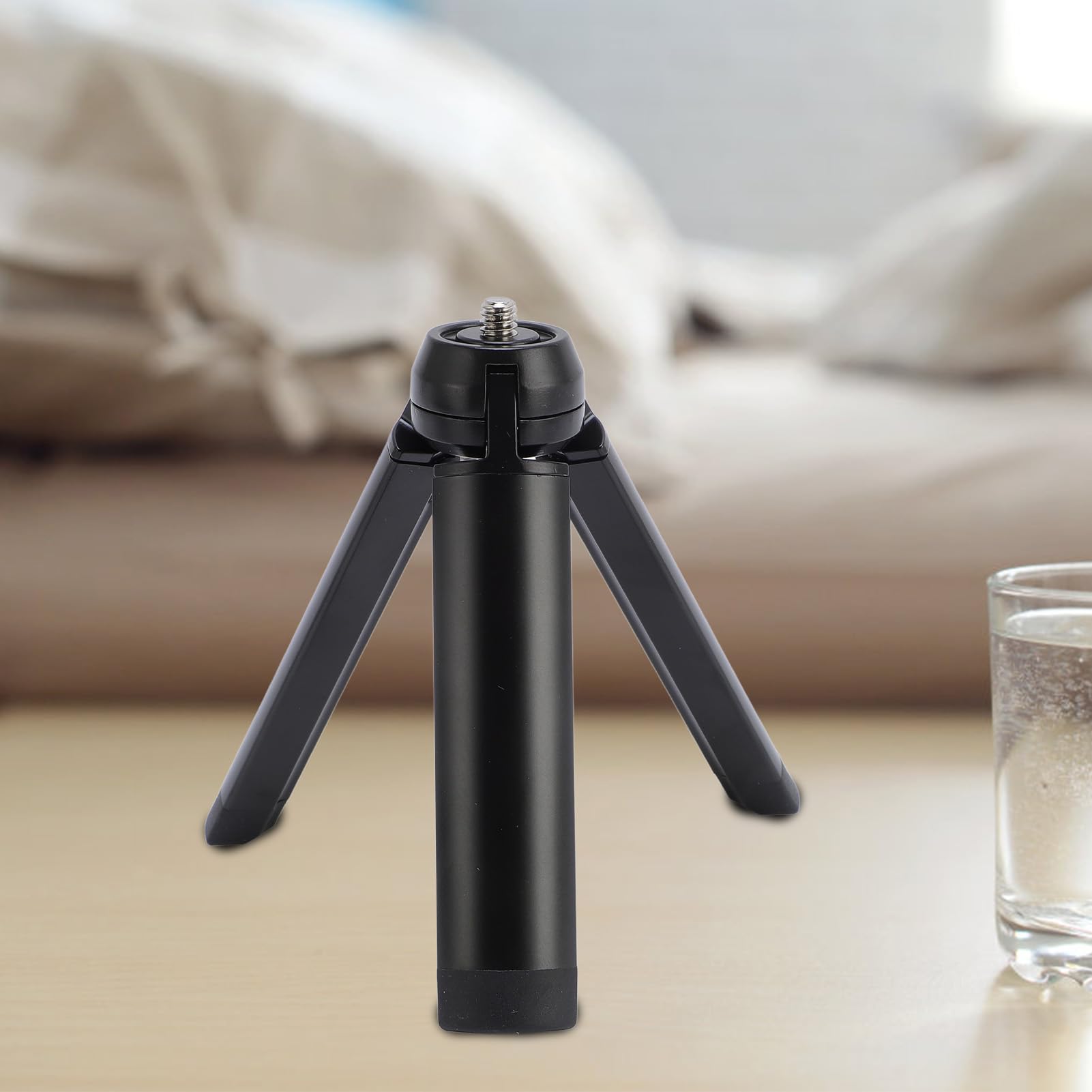 Compact Aluminum Alloy Desktop Tripod Selfie Stick Handle Grip for Cameras Photography