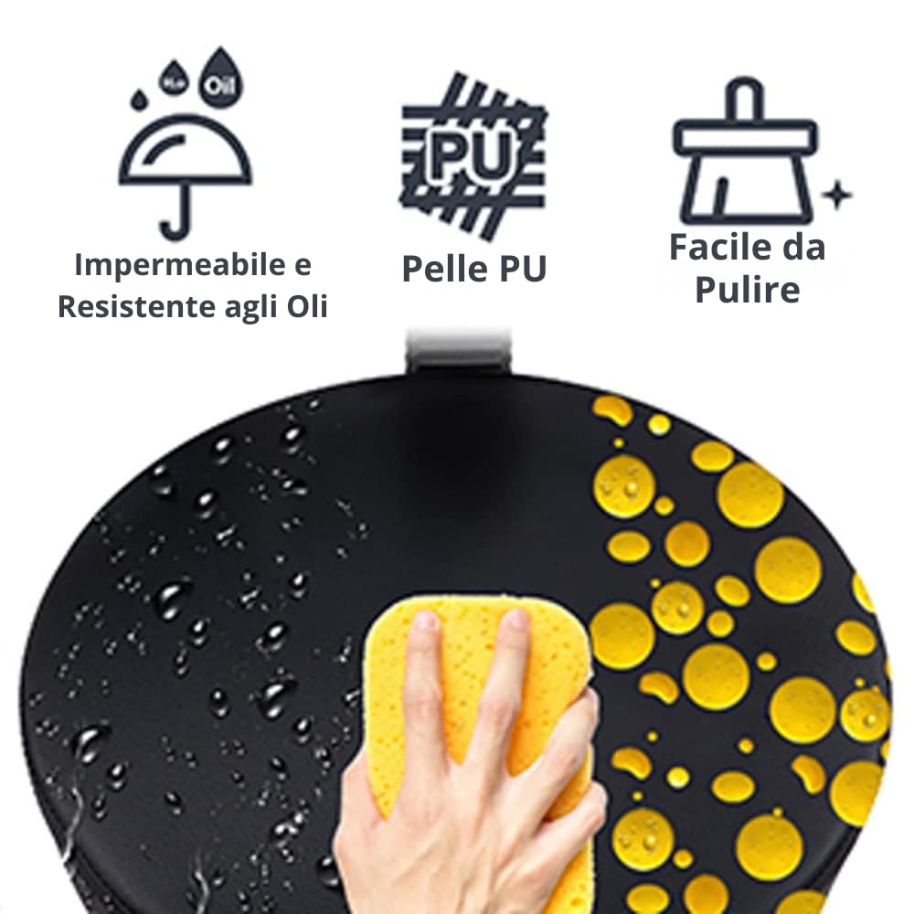 Sgabello PU Ruote Regolabile 46-61cm 2pz | 2 pezzi sgabello in pelle PU, ruote, altezza 46-61cm regolabile, per bar, casa, parrucchiere, ufficio