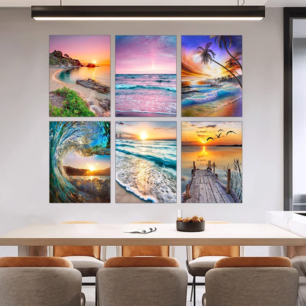 Kyduu 6 Pezzi Pittura diamante 5d fai da te Kit Strass, Punto Croce Pittura Diamante Kit, Diamond Painting Kit Completo, Kit per Diamond Painting 5D