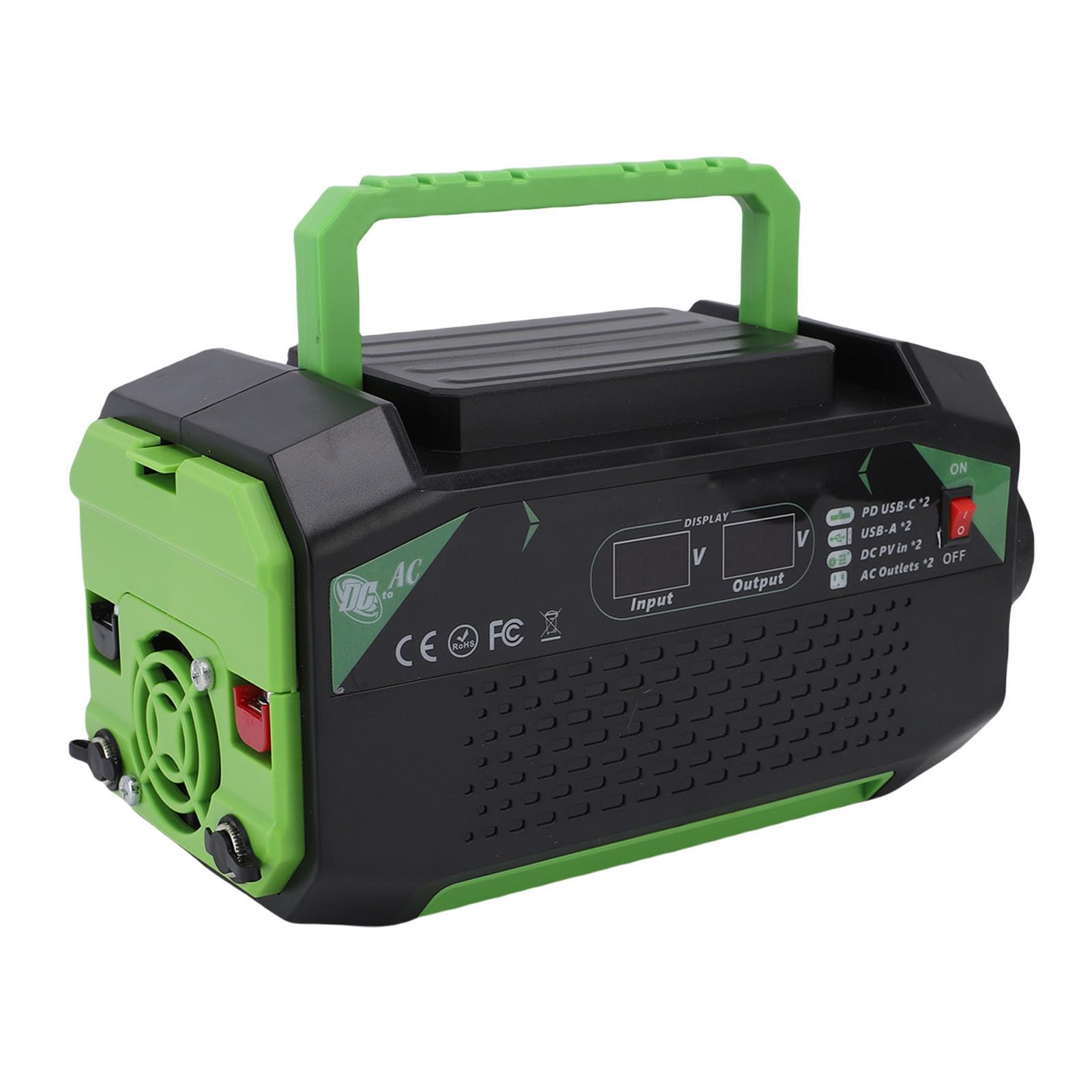 Dilwe Przetwornica Samochodowa o Mocy 300 W, Przetwornica Samochodowa ABS DC 12 V na AC 220 V z 2 Gniazdami USB 2 Typu C, Gniazdami Prądu Przemiennego, Wyświetlaczem, Moc Szczytowa 600 W do zastosowań