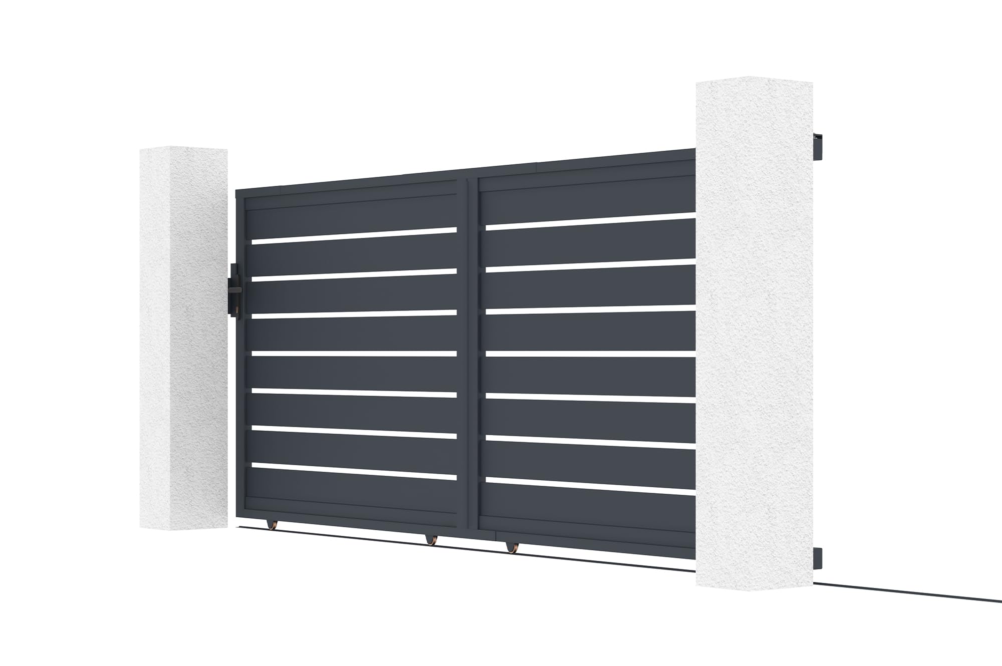 Casanoov Puerta corredera exterior​ 4m VOGEL Alt.160cm aluminio gris