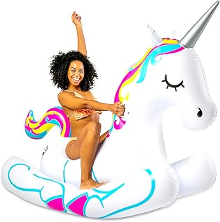 BigMouth Inc. Flotador gigante de unicornio para pileta, juguete inflable para fiesta de verano