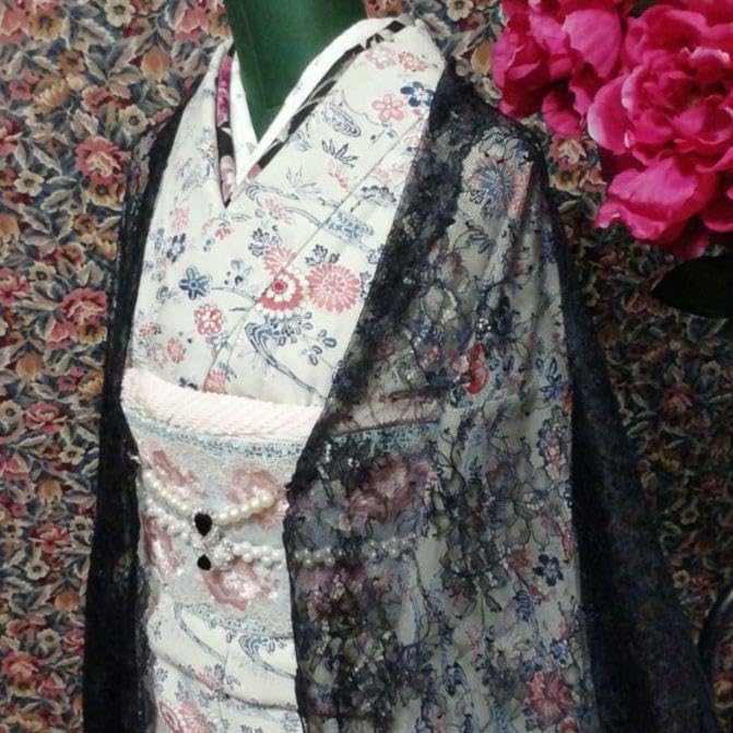 ブランド振袖単品 Sweet Angel 振袖 銀通し 地紋入り 金箔 薔薇