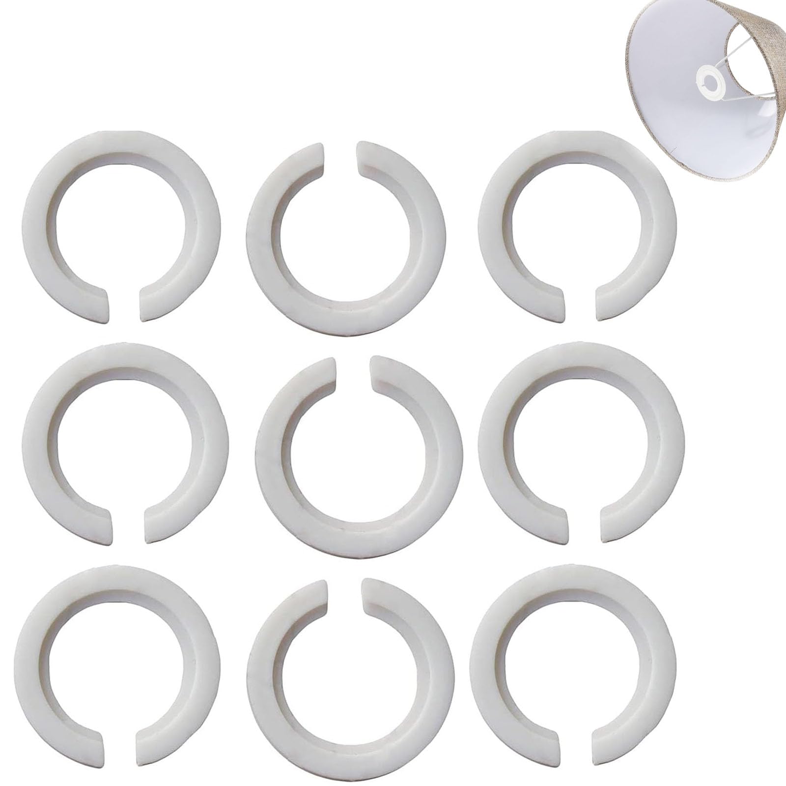 Ltsvbo Light/White 9Pcs E27 To E14 Lampshade Reducer Ring, Lamp Shade Adapter Rings Ring Converter Washer Plastic, Compatible With Various Lampshades(White)