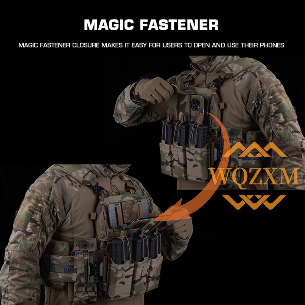 Militare Molle Pieghevole Bordo di Navigazione, Outdoor Tactical Cell Phone Holder Tactical Chest Bag Map Case Admin Panel Airsoft Gear(Tan)