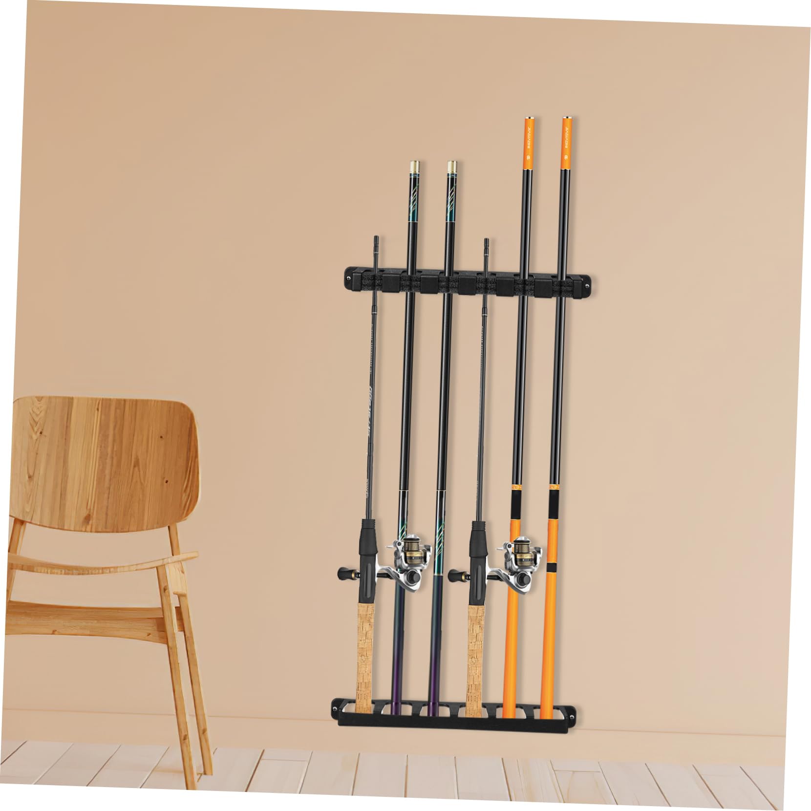 BESPORTBLE Vertical Fishing Pole Organizer Wall-mounted Rod Stand Space-saving Fishing Rod Holder