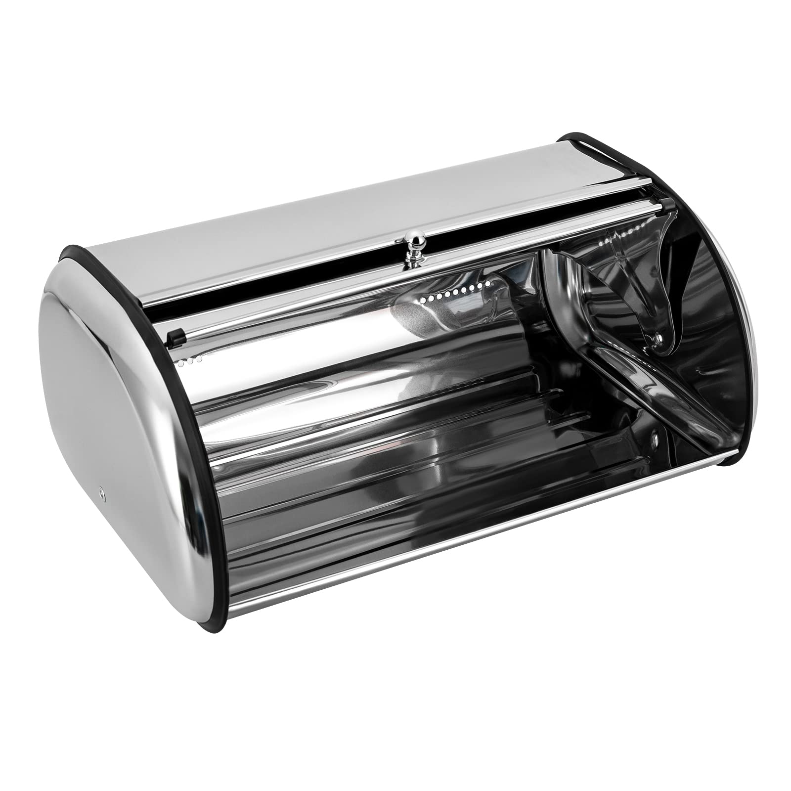 TRIEBAN Contenitore per il pane in acciaio inox con coperchio arrotolabile e fori di ventilazione per bancone della cucina, conservazione di pane, marmellata, pane (10 l