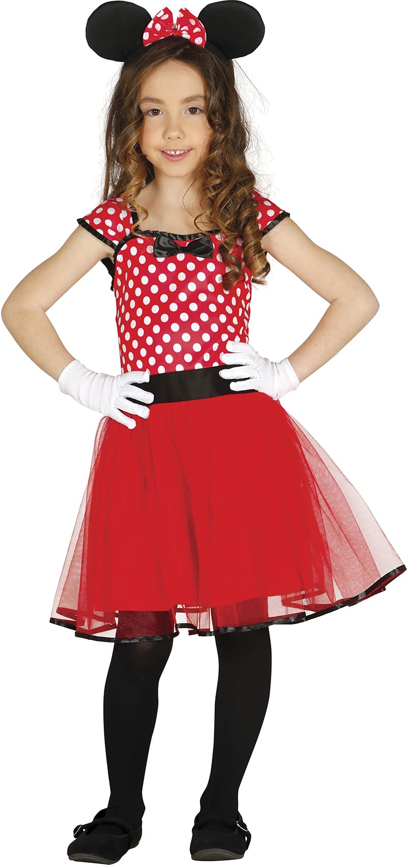 FIESTAS GUIRCA COSTUME VESTITO ABITO TRAVESTIMENTO CARNEVALE BAMBINA TOPOLINA, RATONCINA, TOPOLETTA, TOPINA (3/4 ANNI)