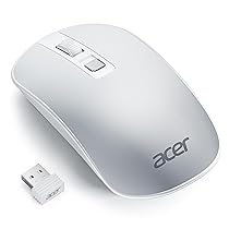 Acer Mouse wireless, mouse ottico a 4 pulsanti programmabile a 2,4 GHz 1600 DPI, ambidestro ed ergonomico, connessione o ricevitore USB multi-dispositivo per laptop, computer, telefono, tablet
