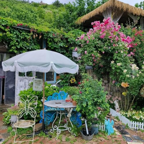 Sombrilla de jardín basculante de 200 cm impermeable con protección solar 2