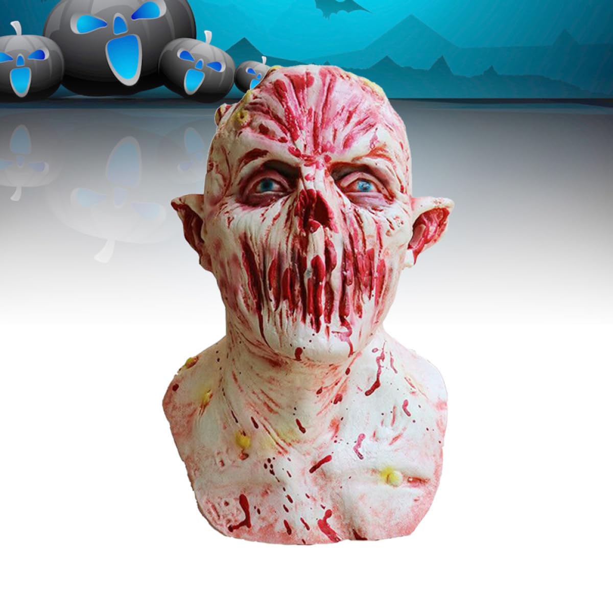 Máscara De Zombi Horrible Ideal Para Halloween Material Duradero Ajuste Cómodo