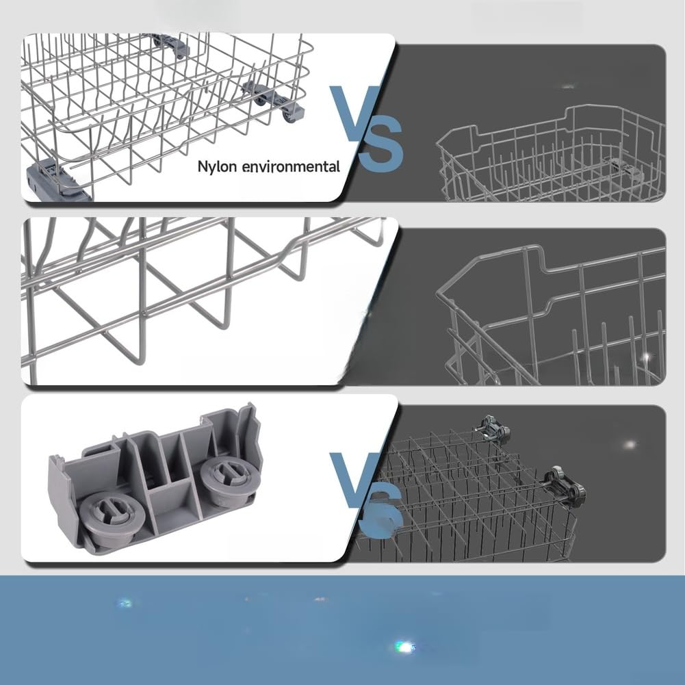 para ruedas para Lavavajillas WD28X27241 Negras - Rodillos Inferiores de Repuesto para ge - Instalación para fácil Sin Herramientas - 40mm Diámetro para Cesta para baja(gray)
