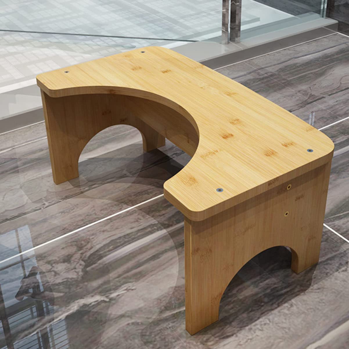 Toilettensitz Trittschemel in Khaki, Stabiler Hocker | 1 Stück, für Kinder und Ganze Familie, Leicht zu Reinigen, Platzsparend, Einfache Form