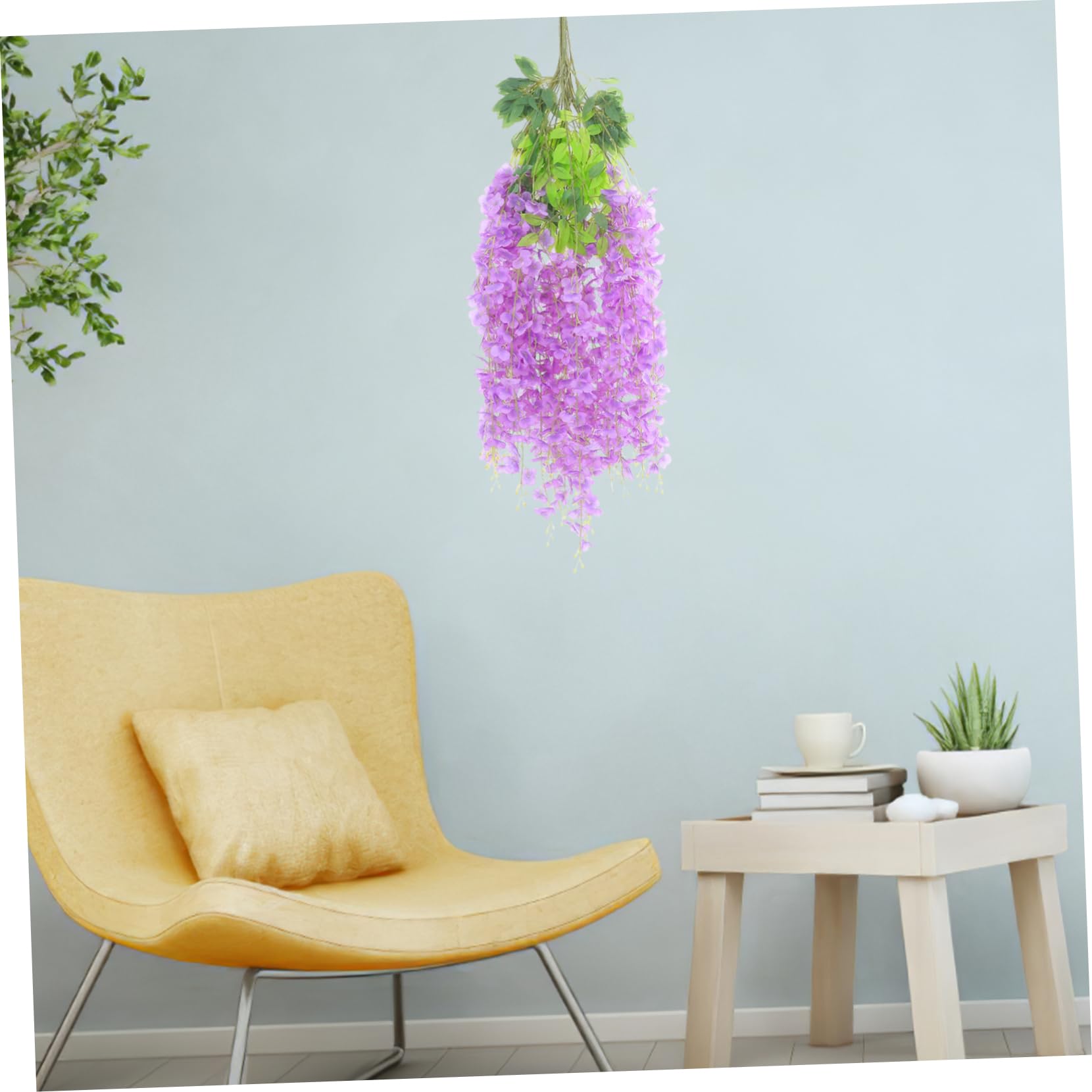 Künstliche Glyzinie Hängeblumen 24 Stück, Kunststoff Gewebe, Hellviolett | Leicht und Tragbar, für Hochzeiten und Feste, Filigran Elegante Dekoration