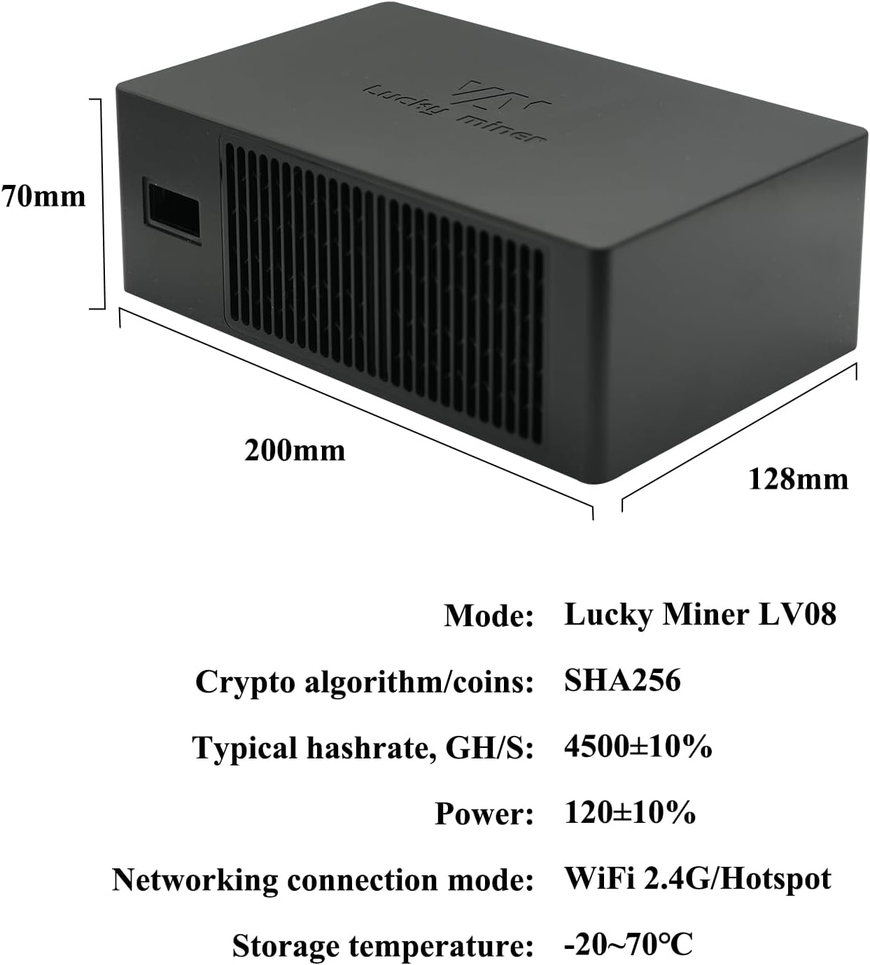 Bitcoins Miner 4.5TH/S Solo Miner LV08 SHA-256 Asic Chip Low Noise Lottery Crypto Miner 2.4G WiFi Bitcoins Mining Machine Home Use