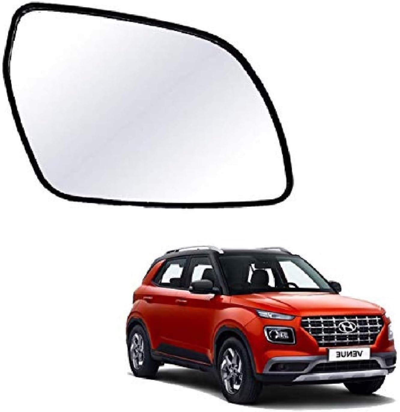 Venue 1st GEN Type 1 ORVM Right Driver Side Mirror Glass with Sub Plate