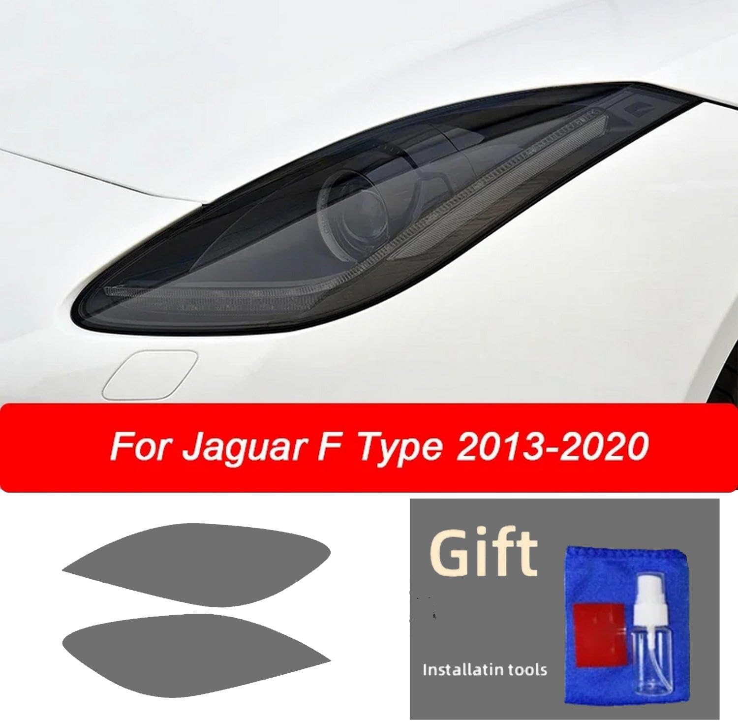 Car Headlight Protective Film,for Jaguar XE XF XJ F Type I Pace E Pace F Pace, black