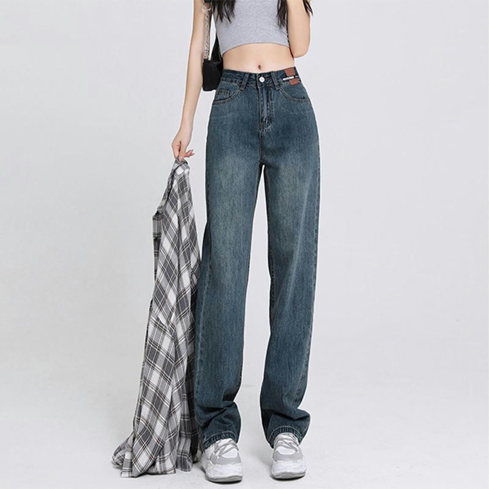 MdybF Jeans Donna Jeans Donna Pantaloni Larghi Pantaloni da Cowboy per Donne Abbigliamento Jeans Abbigliamento Jeans in Vita Alta per Abiti da Donna