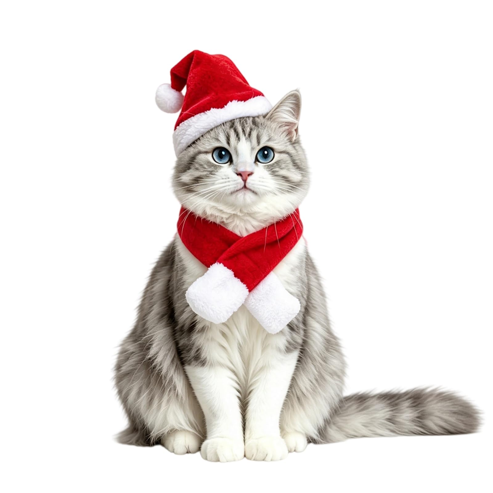 NAMSAN Pet Christmas Costume for Cats Small Dogs Rabbits, Santa Cat Hat