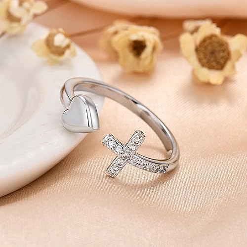 Miniatura 2 de 925 Sterling Silver Ring Minimalist Adjustable Rings Band Handmade Rings for Women Girls (Color 3)