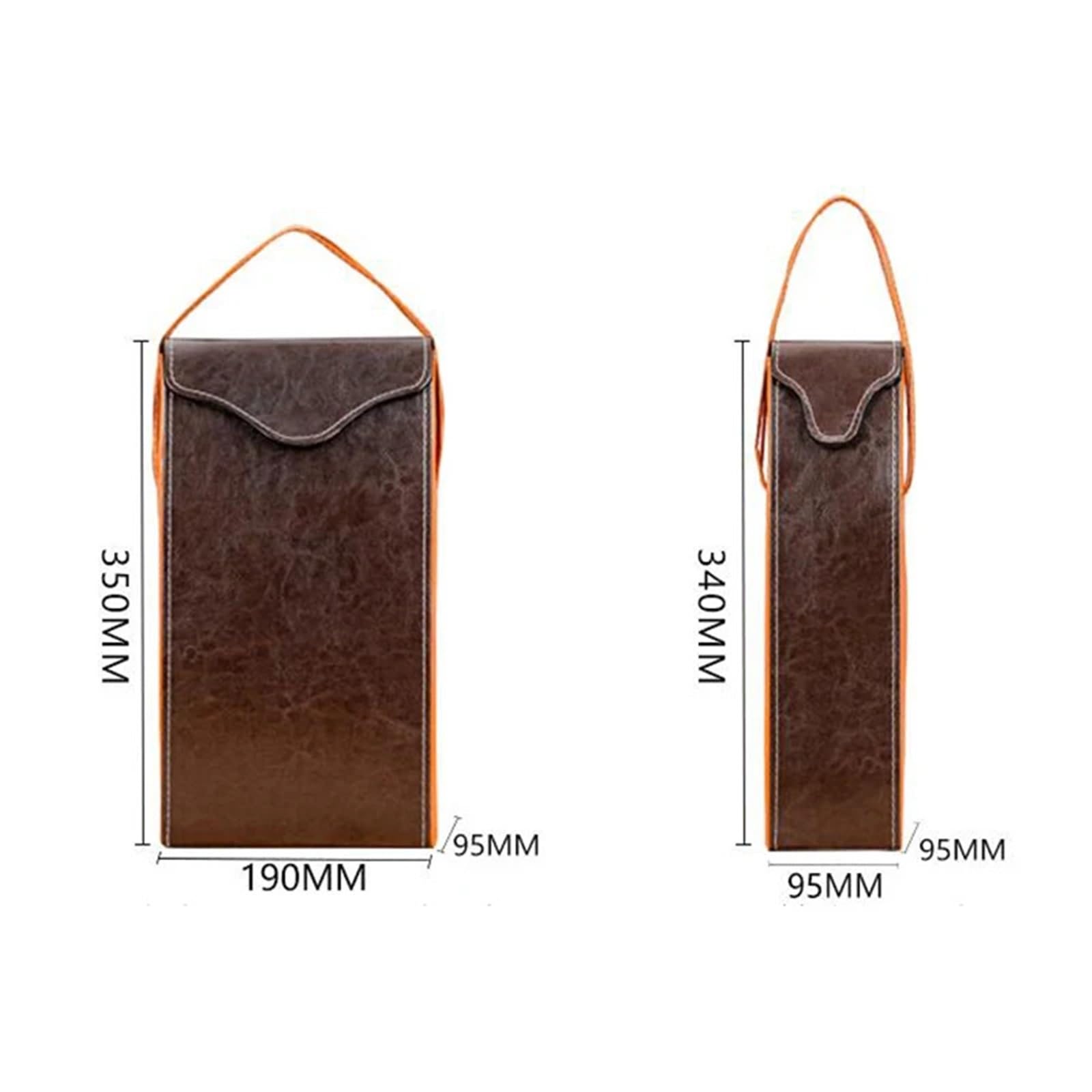 Bolsa De Vino Borsa for imballaggio del Vino Rosso in Pelle PU, Borsa Riutilizzabile for Il Trasporto del Vino, scatole for imballaggio di Bottiglie Singole di Champagne con Manici(Brown02)
