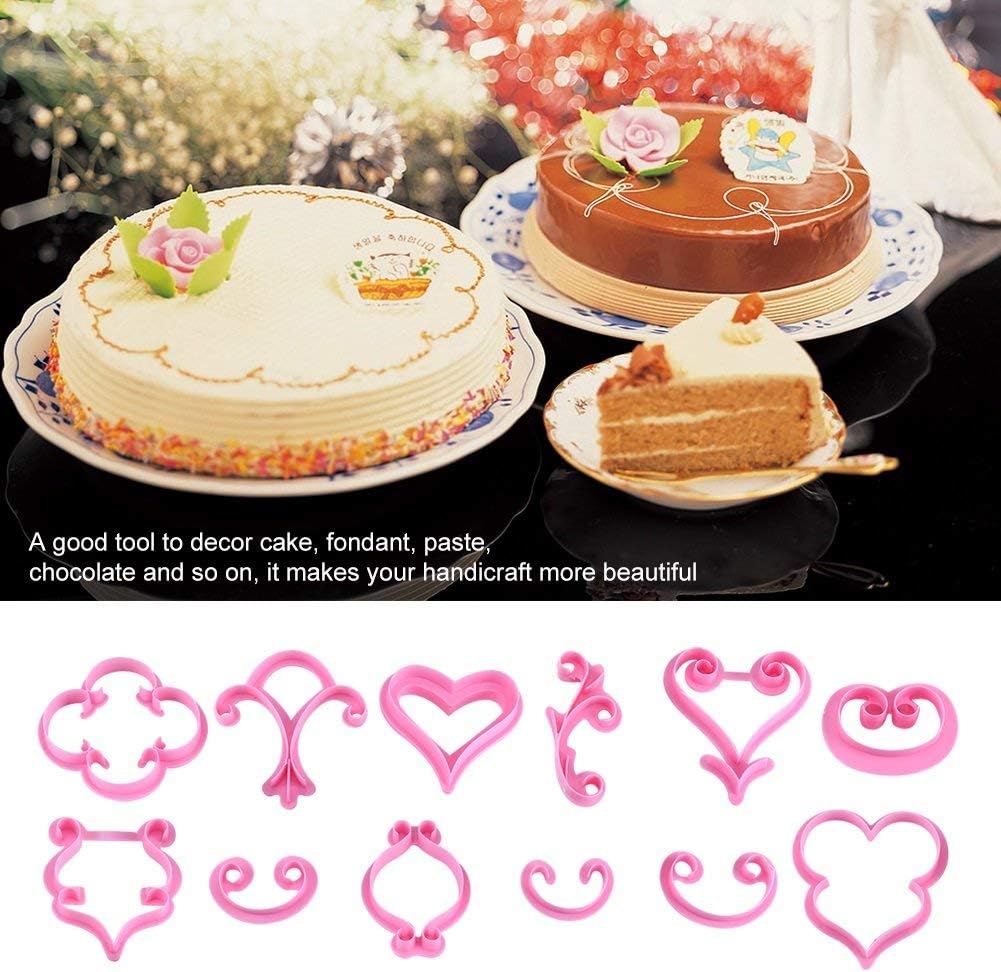 Rose Flower Cutter 12Pcs Fondant Rose Flower Chocolate Sugar Cutter Set Cake Decorating Tools image 2