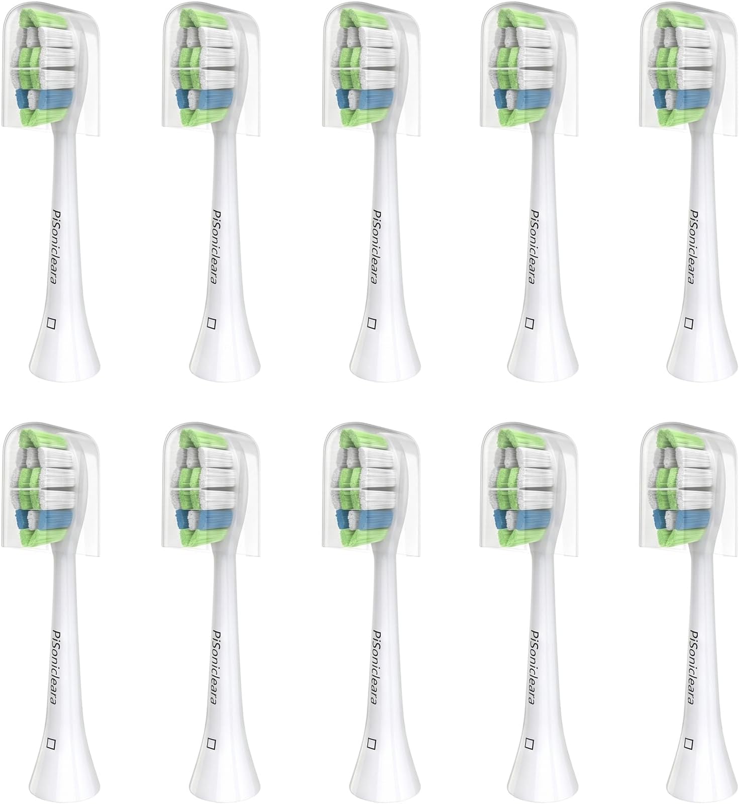 Pisonicleara Replacement Toothbrush Heads for Philips Sonicare(10 pcs) | Soft Dupont Bristles, for 4100 5100 6500 1100 C1 C2 G2 2/3 Series Gum Health FlexCare, Easy Clean ProtectiveClean