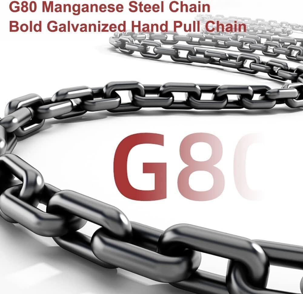 Lifting clamp Heavy-duty Steel Beam Clamp Hand Chain Hoist Crane Chain Hoist Manual Lifting Ring Chain Fixing device(3m)