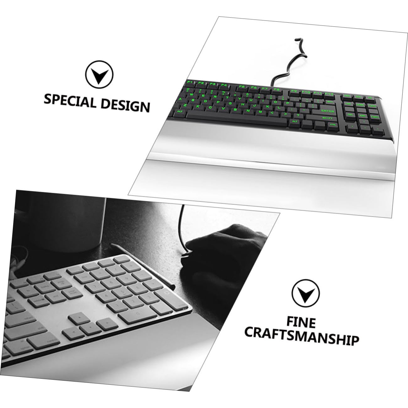 Veemoon Mechanische Tastatur Handgelenkauflage aus Aluminiumlegierung Ergonomisches Design Rutschfest Stabil für 104-Tasten Tastaturen Silber