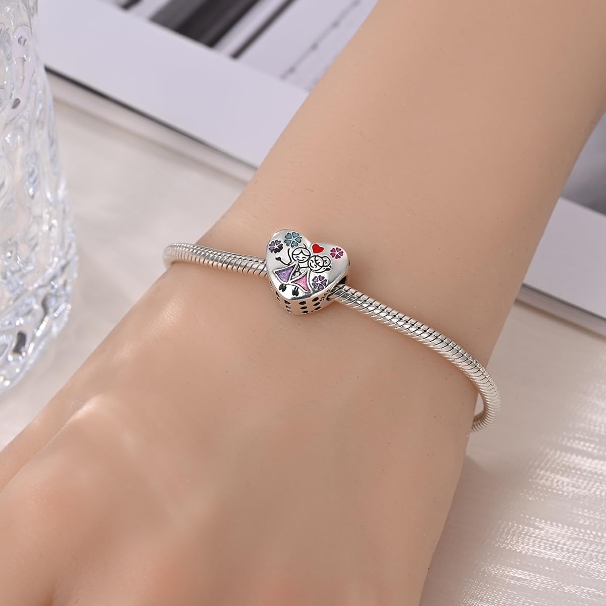 Charms Anhänger 925 Sterlingsilber 5A Zirkonia-Anhänger Mit Geschenkkarton, Geeignet für Europäische Charme Armband Schmuck Geschenk für Damen Frauen