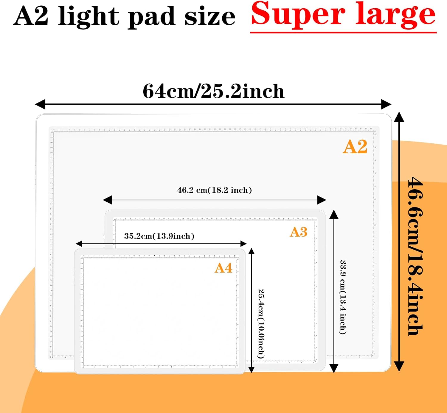 Phylosal Magnetic A2 Light Pad 25.2''x18.4'', Large 3-Color Modes Light Box, Diamond Art Light Board, Lightbox for Tracing and Drawing, USB Power Artcraft Light Table for Sketching, Weeding Vinyl