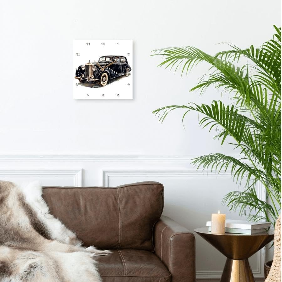 Miniatura 2 de 3dRose, Black Vintage Limousine Car, 10x10 Wall Clock