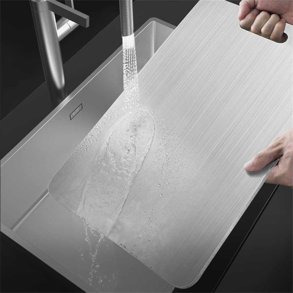 Tabla de Cortar Tabla de Cortar de Acero Inoxidable Engrosada Tabla de Cortar Tabla de Cortar Panel Grande, D-46 * 30cm