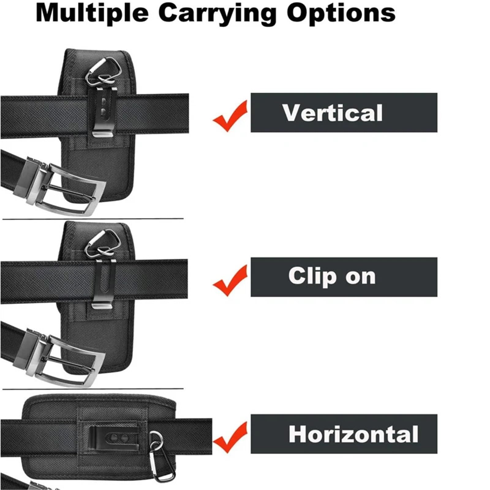 Nylon Cell Phone Belt Clip Holster Pouch Buckle Wallet Card Holder Case Cover For phone per Escursionismo, Campeggio(XXXL(for 6.9-7.5inch)