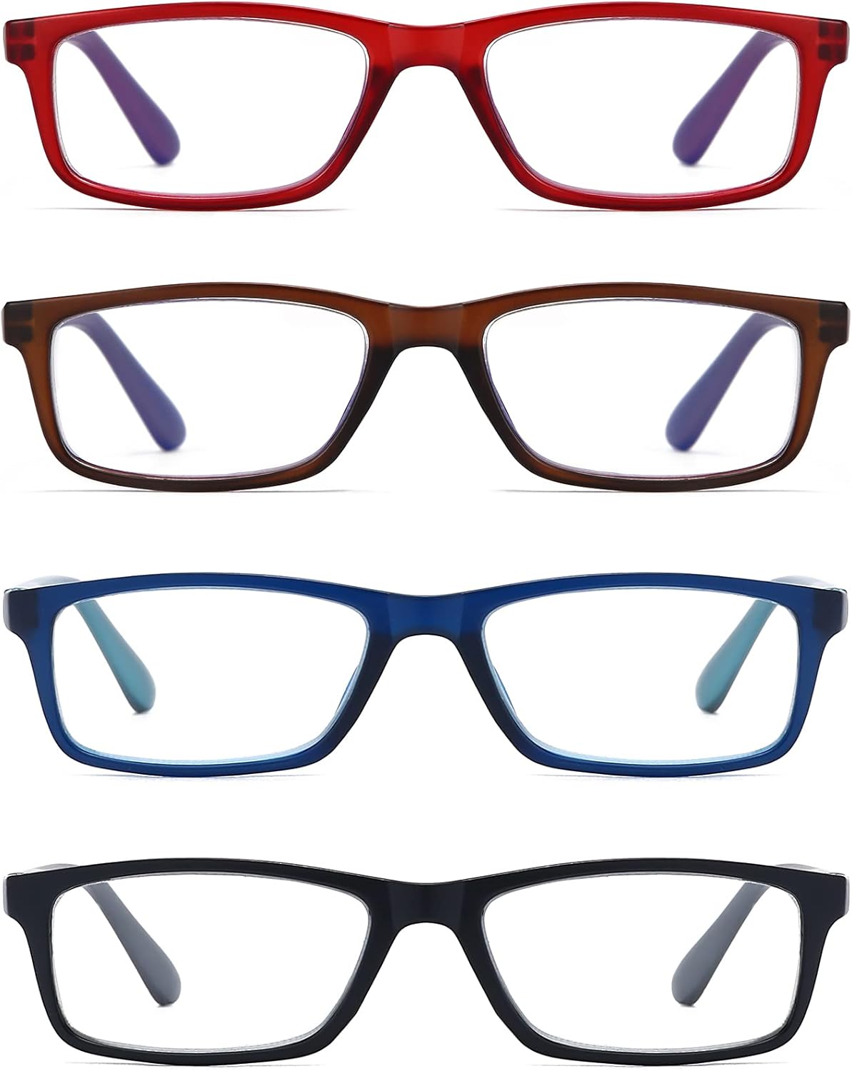 Reading Glasses Blue Light Blocking for Men Women,Rectangular Frame Computer Readers with Spring Hinge