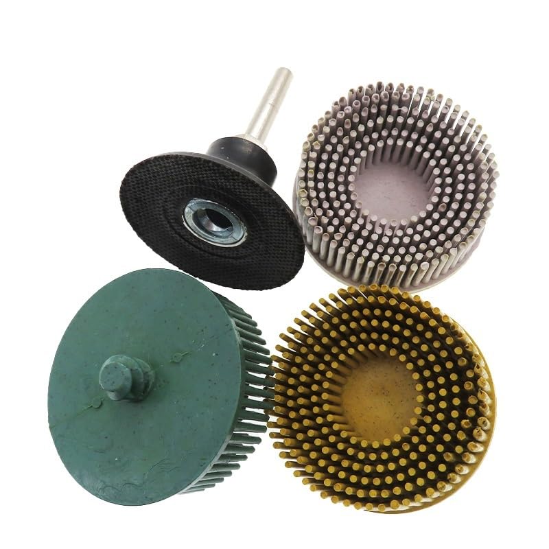 Tarcza gumowa, Tarcza z włosia 1 szt. 2-3 cale Z podkładką Trzpień 1/4 cala Metalowa guma szmerglowa Gratowanie i polerowanie(2 Inch with Backer)